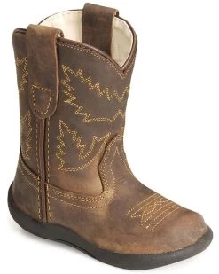 Old West Toddler Boys' Crazy Horse Boots - Round Toe