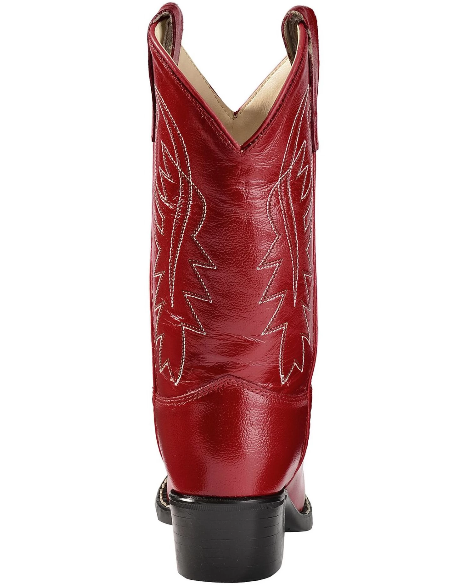 Old West Girls' Red Leather Western Boots - Pointed Toe - Image 7