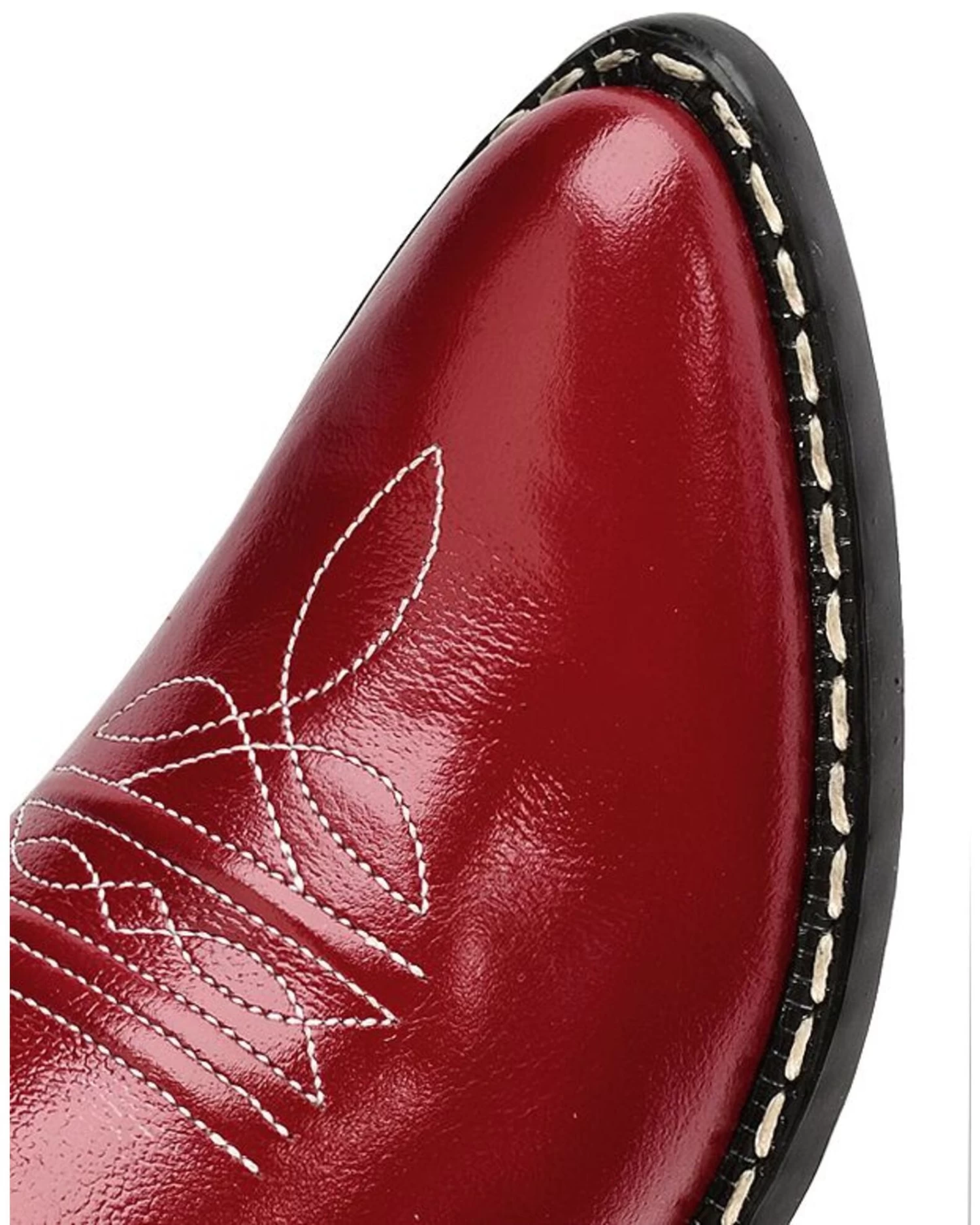 Old West Girls' Red Leather Western Boots - Pointed Toe - Image 6
