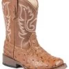 Roper Toddler Boys' Ostrich Print Western Boots - Square Toe