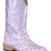 Roper Kid's Floral Glitter Western Boots