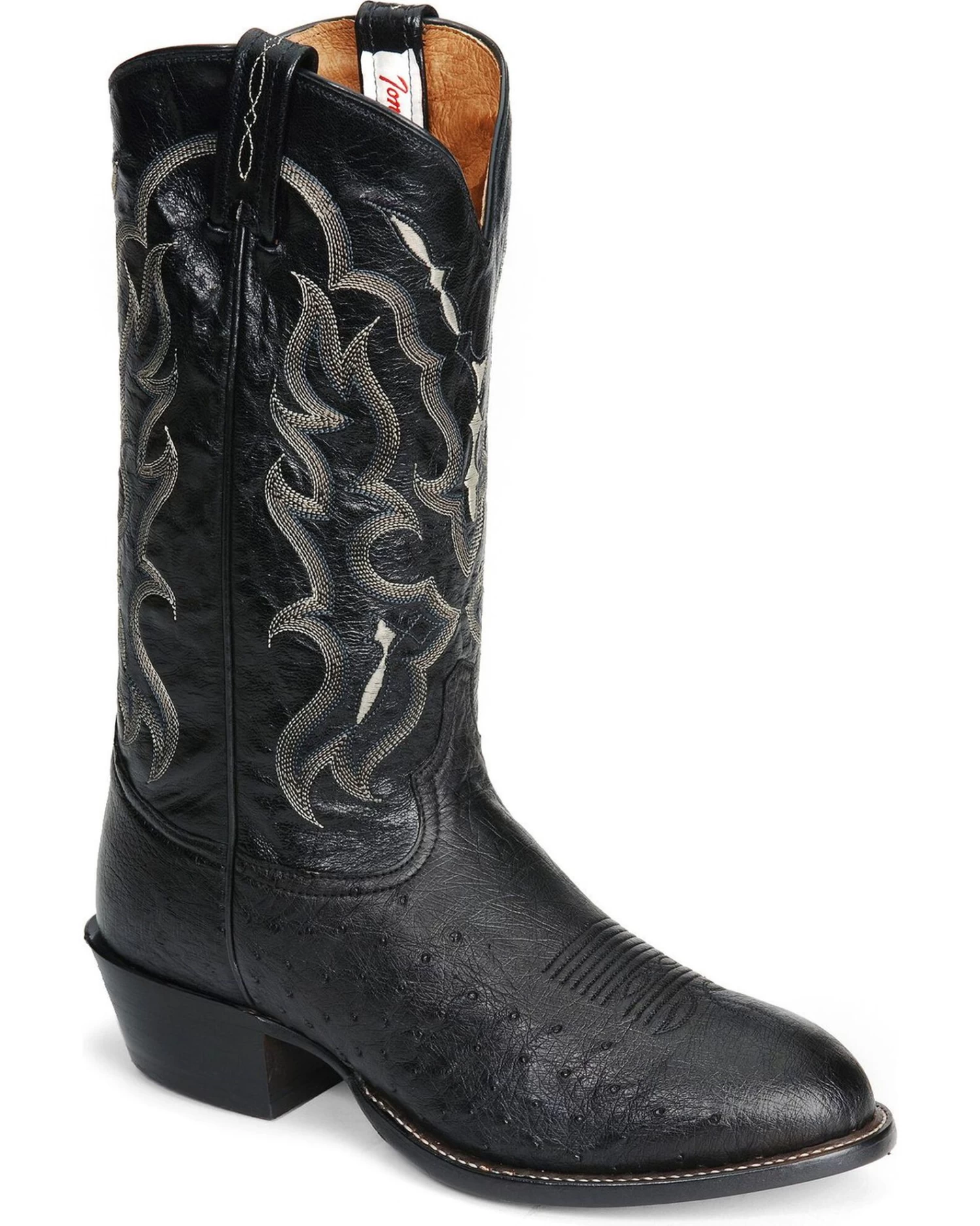 Tony Lama Men's Smooth Ostrich Western Boots - Round Toe