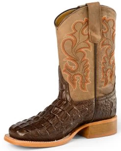 Horse Power Boys' Nile Croc Print Western Boots - Square Toe