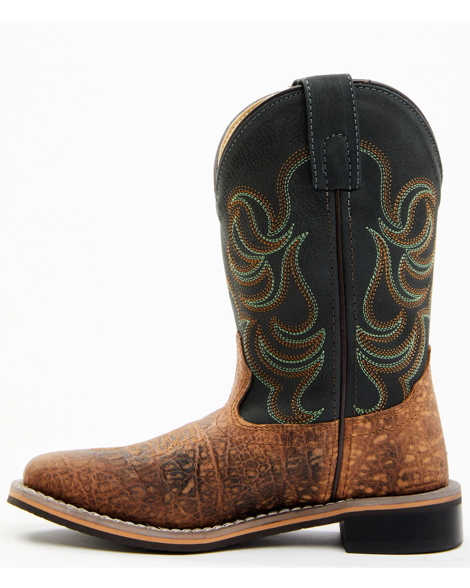 Smoky Mountain Boys' Jesse Bison Leather Print Boot - Square Toe - Image 3