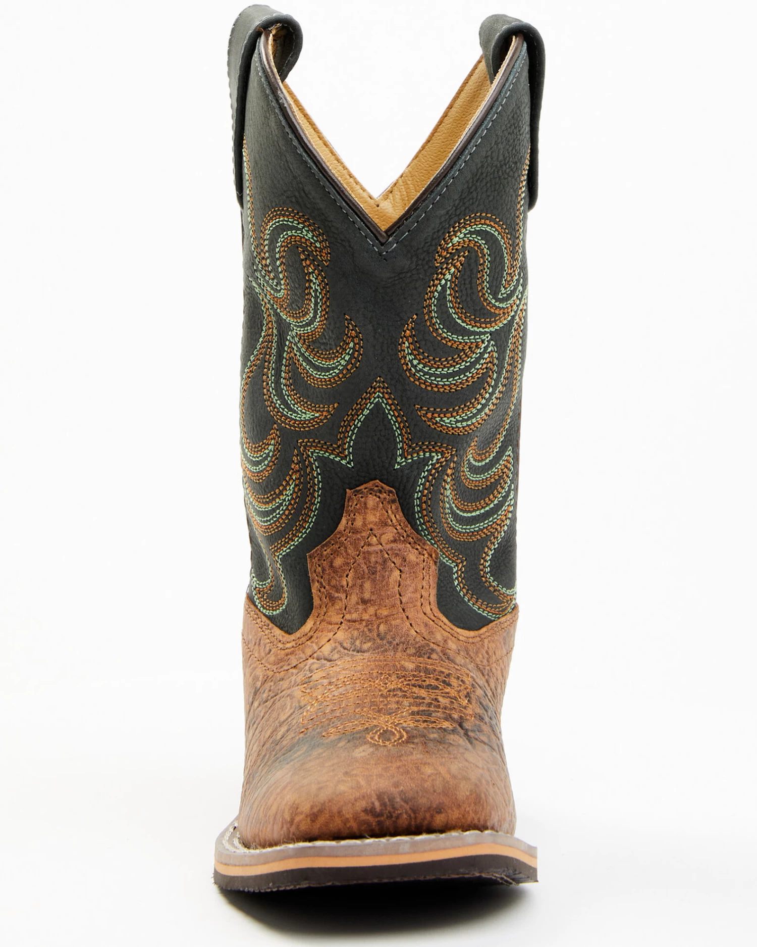 Smoky Mountain Boys' Jesse Bison Leather Print Boot - Square Toe - Image 4