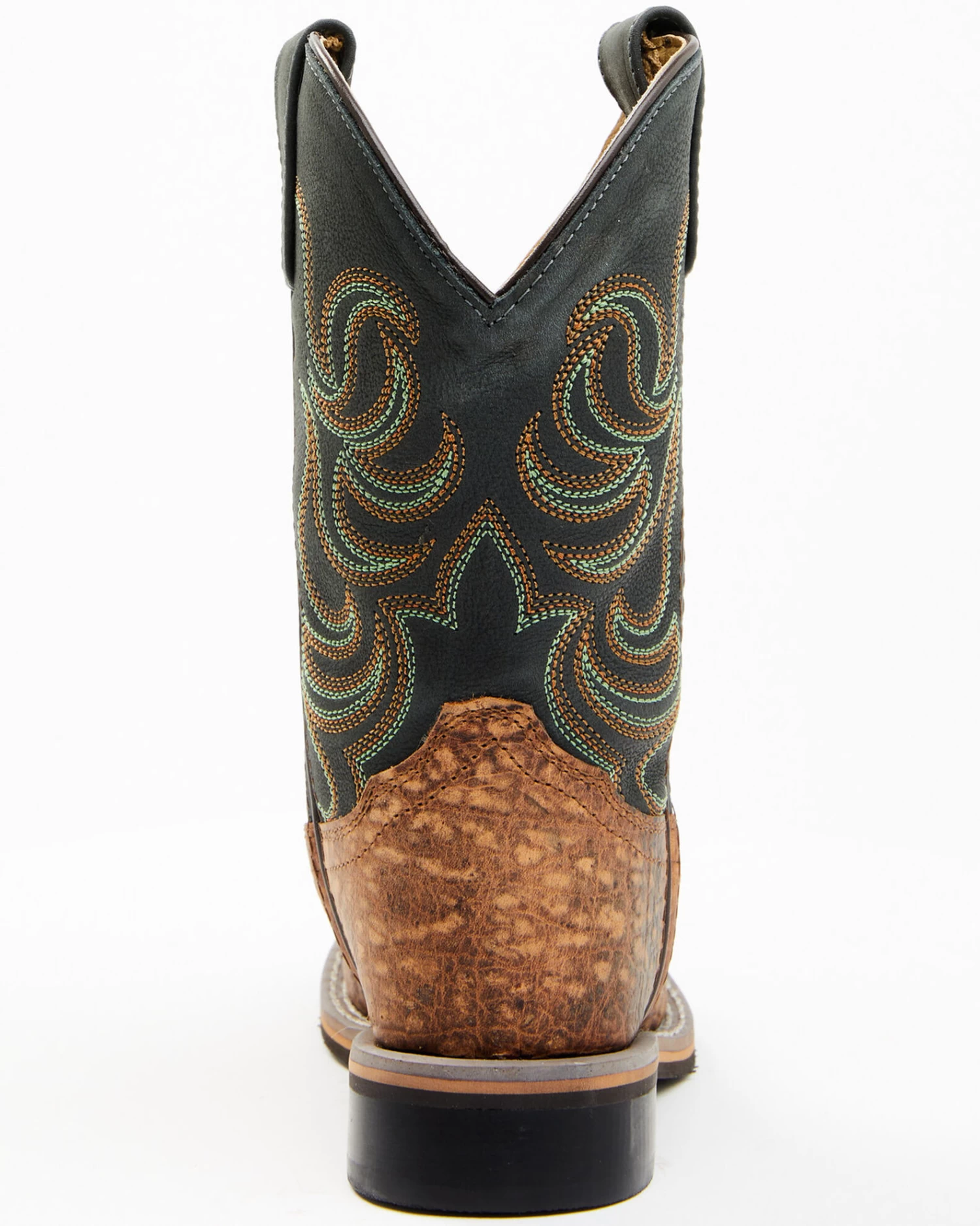 Smoky Mountain Boys' Jesse Bison Leather Print Boot - Square Toe - Image 5