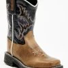 Old West Boys' Leather Work Rubber Western Boots - Square Toe
