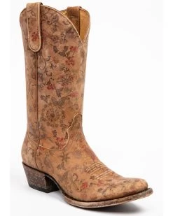 Shyanne Women's Estampada Ochre Kimono Western Boots - Round Toe