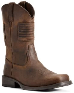 Ariat Men’s Rambler Patriot Distressed Western Performance Boots – Square Toe 