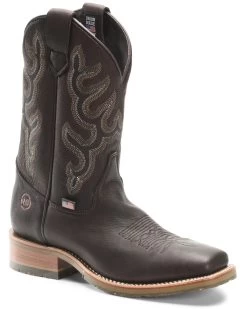 Double H Men's Dark Brown Elk Western Boots - Broad Square Toe