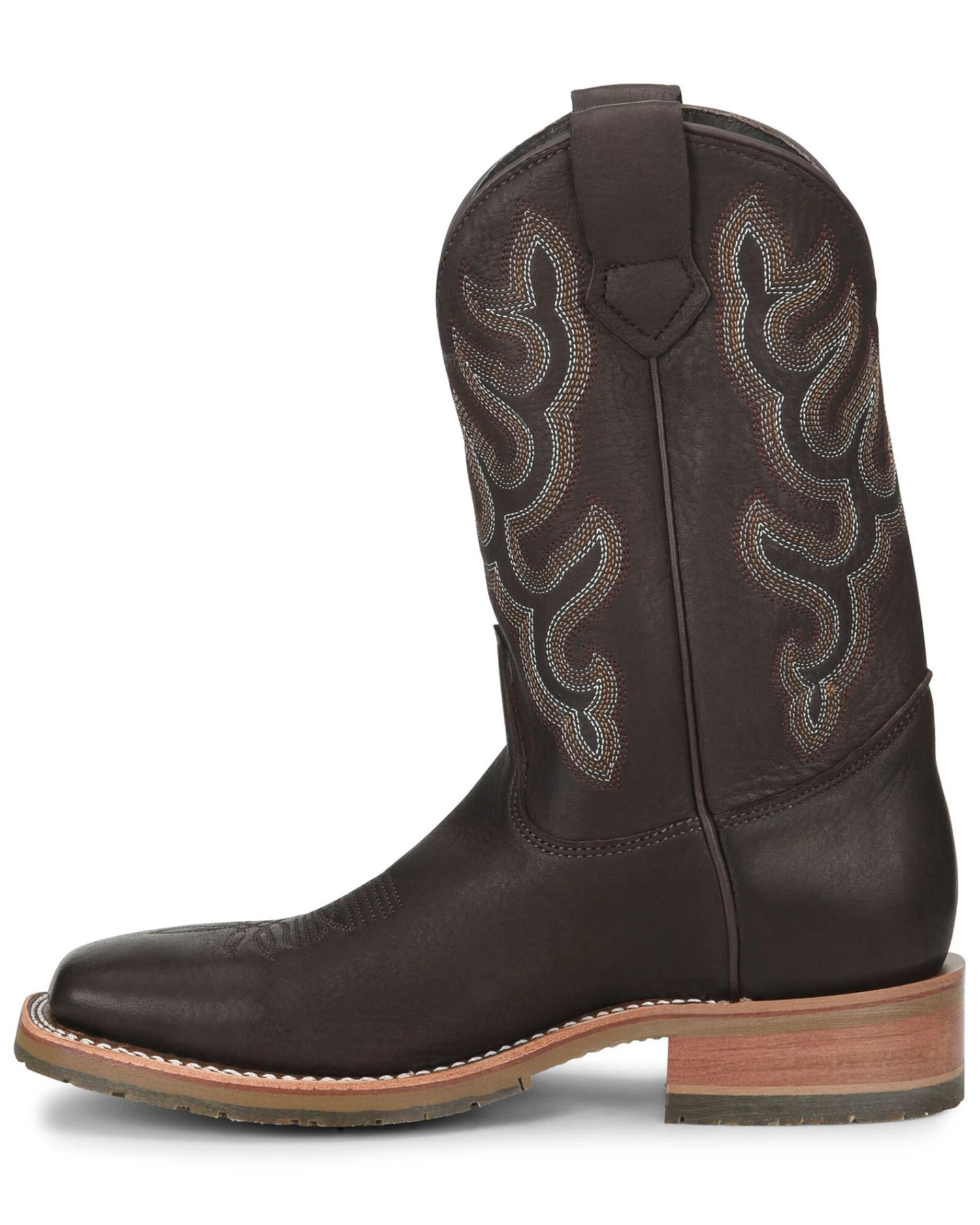 Double H Men's Dark Brown Elk Western Boots - Broad Square Toe - Image 3