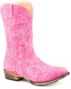Roper Girls' All Over Embroidery Western Boots - Square Toe