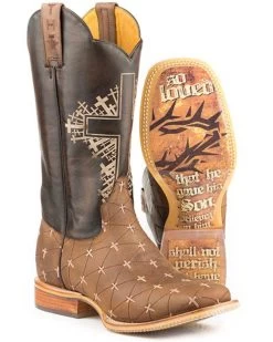 Tin Haul Men's John 3:16 Western Boots - Square Toe