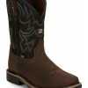 Justin Men's Fireman Black Western Boots - Square Toe