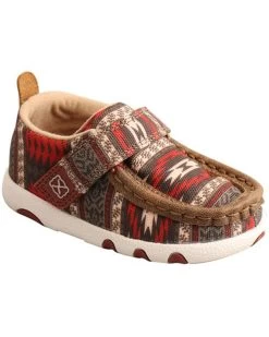Twisted X Infant Hooey Southwestern Print Driving Shoes - Moc Toe