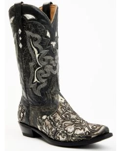 Corral Men's Exotic Python Skin Inlay Western Boots - Snip Toe