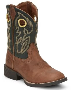 Justin Boys' Bowline Junior Western Boots - Broad Square Toe