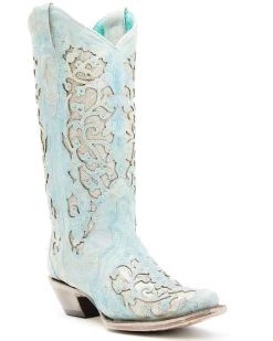 Corral Women's Glitter Inlay Western Boots - Snip Toe