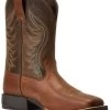 Ariat Boys' Amos Leather Western Boot - Broad Square Toe 
