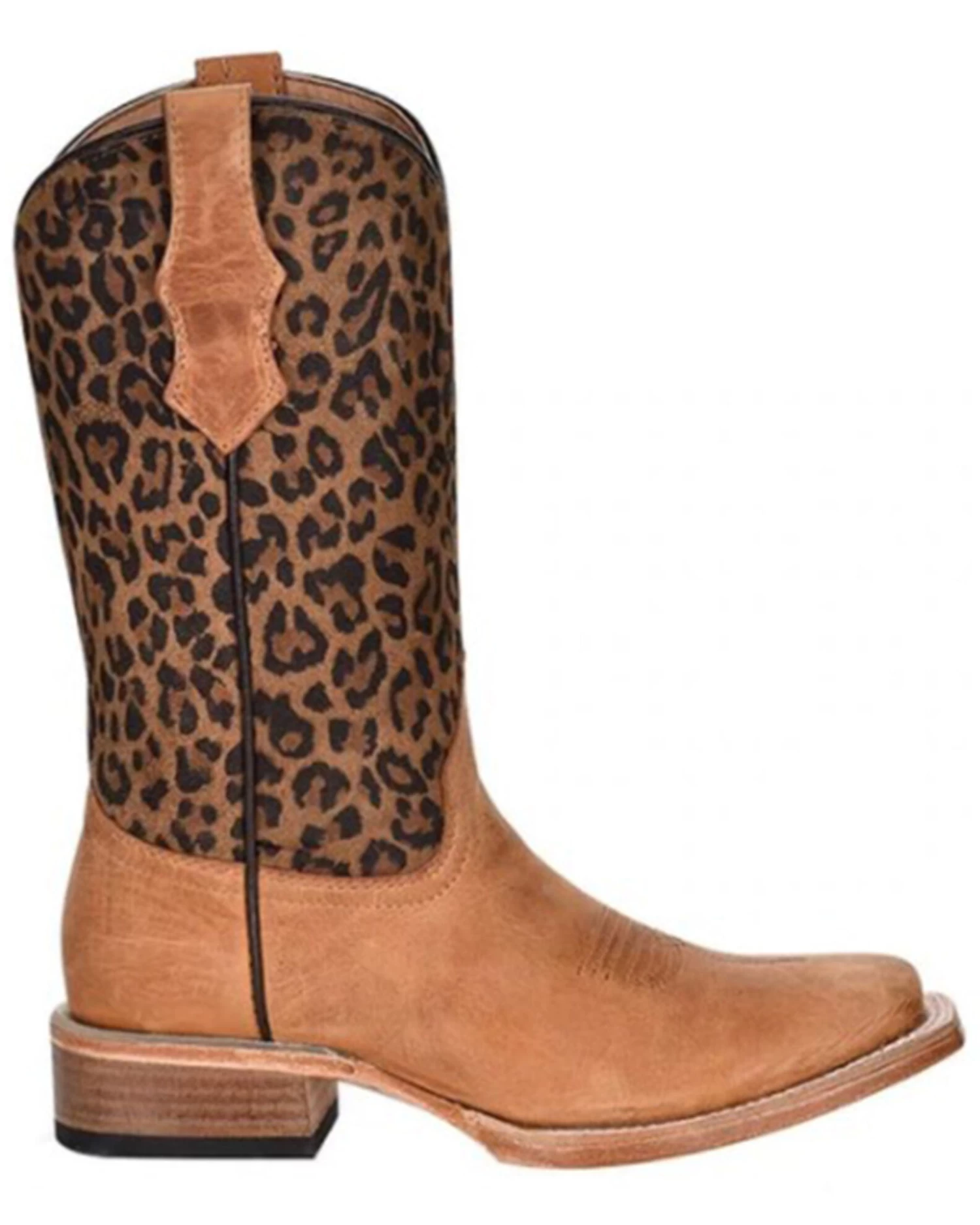 Circle G Girls' Leopard Print Western Boots - Square Toe - Image 2