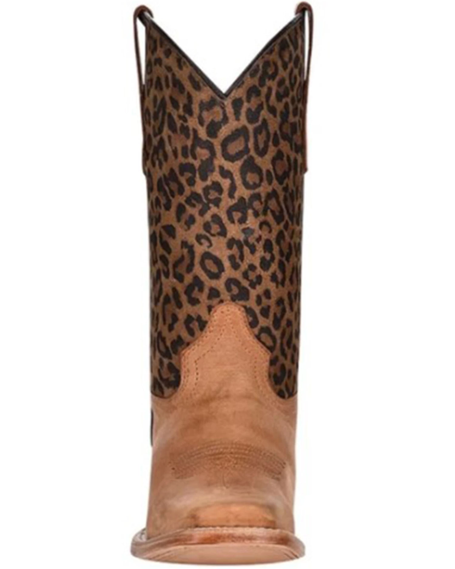 Circle G Girls' Leopard Print Western Boots - Square Toe - Image 3