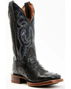 Dan Post Women's Embroidered Ostrich Western Boots - Broad Square Toe