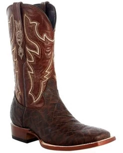 Tanner Mark Men's Exotic Elephant Print Western Boots - Broad Square Toe