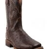 Dan Post Men's Alamosa Hand Ostrich Quill Western Boots - Broad Square Toe