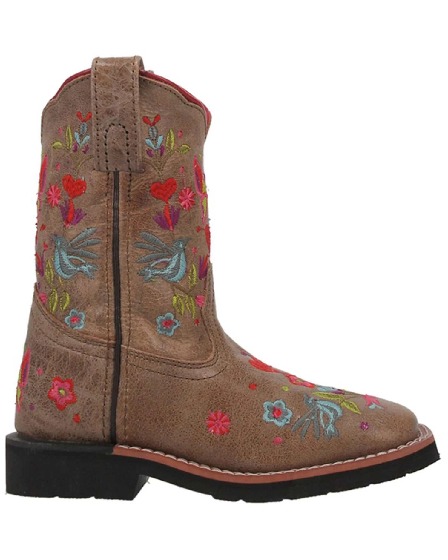 Dan Post Girls' Embroidered Western Boots - Broad Square Toe - Image 2