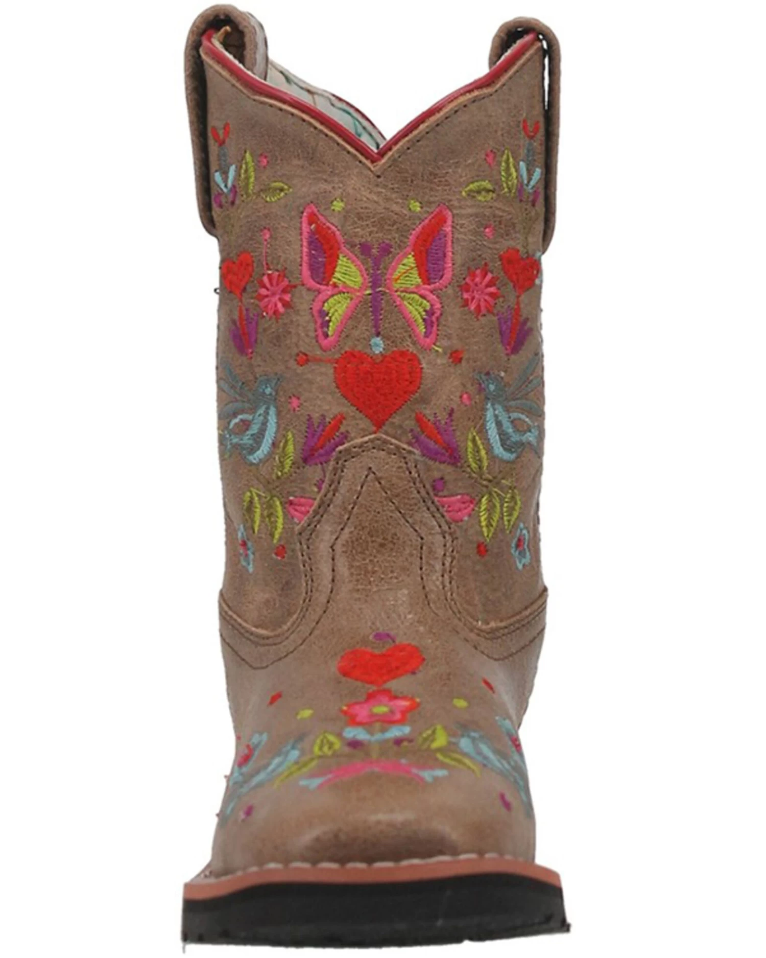 Dan Post Girls' Embroidered Western Boots - Broad Square Toe - Image 4