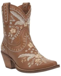 Dingo Women's Primrose Embroidered Western Booties - Snip Toe