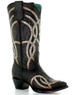 Corral Women's Glitter Overlay Western Boots - Pointed Toe