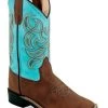 Old West Girls' Embroidered Western Boots - Broad Square Toe